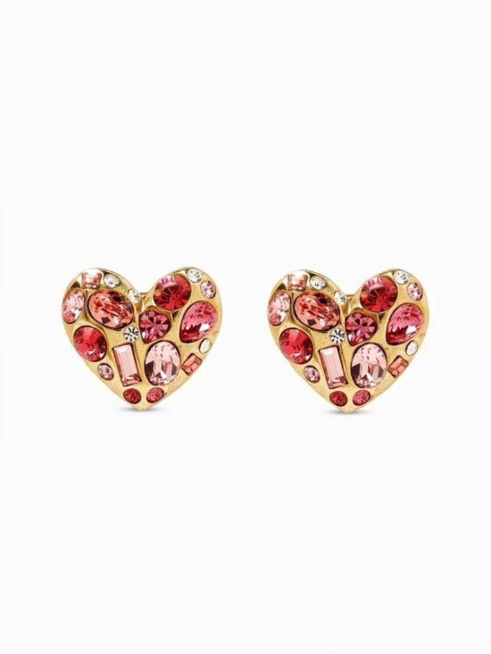 Oscar de la Renta Gemstone Heart Clip-on Earrings in Metal
